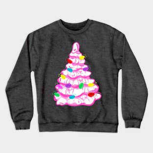 Pink Vintage Ceramic Christmas Tree Crewneck Sweatshirt